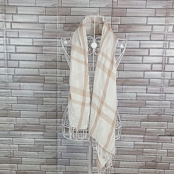 Unbranded scarf checkered tan combo One Size - Picture 4 of 7